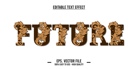 typography future word art illustration, editable text effect