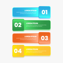 Glossy Effect stage Infographics Modern 4 steps work process  template design