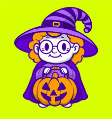 Sorcière Mignonne d'Halloween