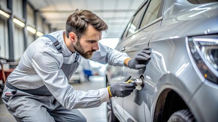 Auto Body Repair Specialist Fixing Dents in Car Fenders: Flawless Restoration and Finish