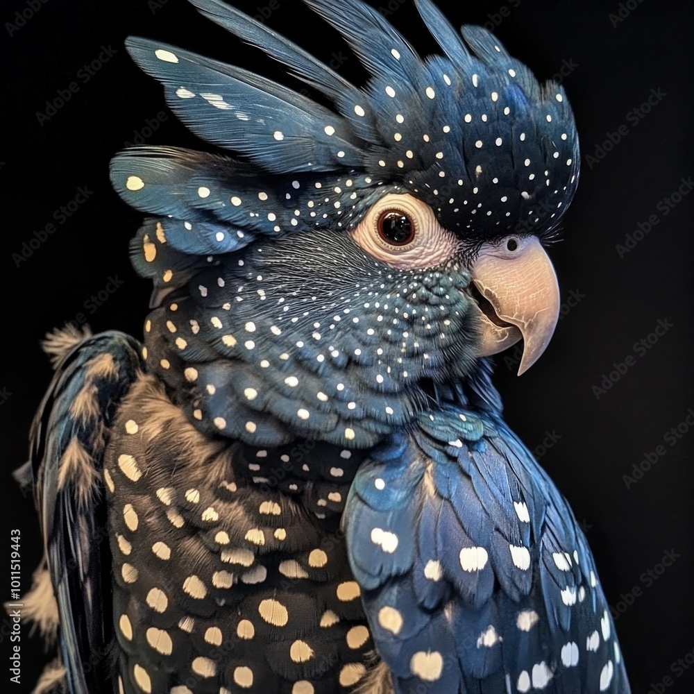 Poster a stunning blue bird with a unique spotted design captures attention. this high-resolution image is 