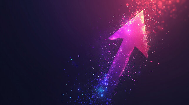 Growth up arrow sign business success graphic design on illustration concept web banner background of abstract direction icon symbol market trend or increase money forward target startup presentation.