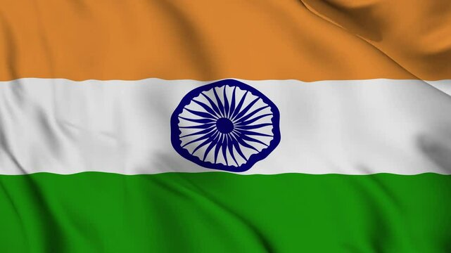 India shiny realistic 3d background national waving flag