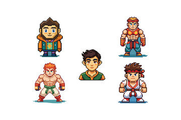 Engaging  pixel art character logos  gaming vectors and Art Styles