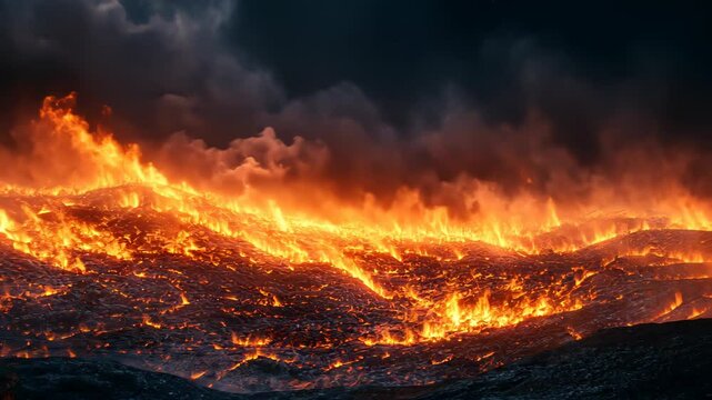 Fiery Inferno Landscape