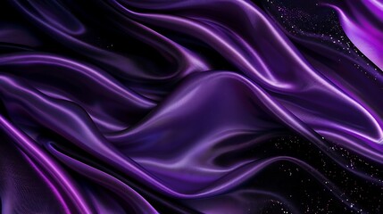 Obraz premium Purple silk fabric with sparkles on glamour black background