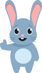Happy cartoon bunny giving thumbs up with a smile