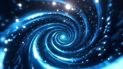 Abstract Blue Glowing Spiral Background Design