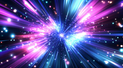 Fototapeta premium Abstract Light Speed Background in Blue and Pink
