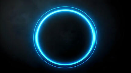 Dark Abstract Minimalistic Blue Neon Background