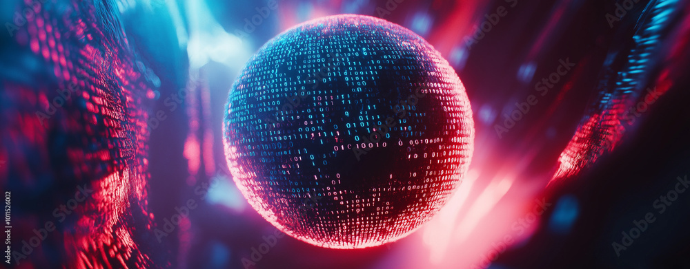 Poster abstract digital data background. art can be used in the description of network abilities, technolog