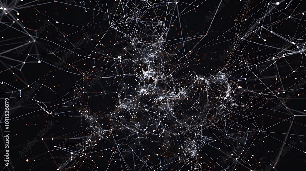 Poster a constellation of interconnected data nodes lighting the digital world.