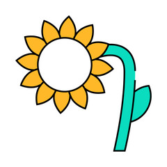 sunflower plant line icon vector. sunflower plant sign. isolated symbol illustration