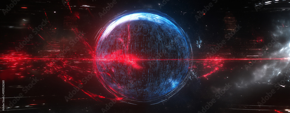 Poster abstract digital data background. art can be used in the description of network abilities, technolog