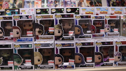 Obraz premium CARDIFF, MID GLAMORGAN, WALES UK - OCTOBER 3, 2024: FUNKO POP 