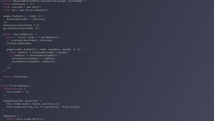 Obraz premium Developer Typing Random Code in Dark IDE
