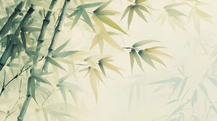 Pastel Bamboo Serenity, an elegant representation of tranquility and gentleness through delicate bamboo artwork in soothing pastel hues