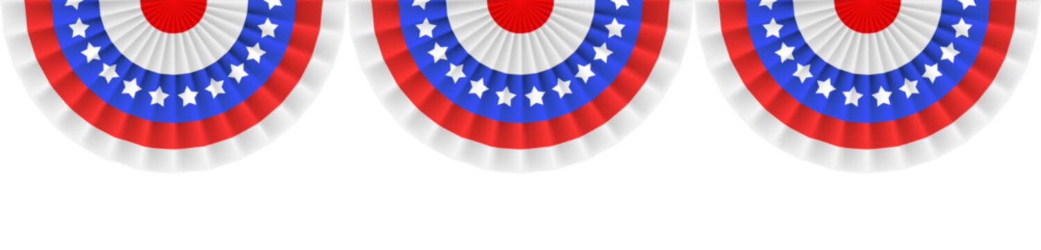 US flag round bunting decoration