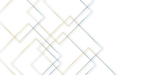 Golden square pattern on banner design. Modern and minimal concept abstract geometric background. Vector abstract elegant with copy space template design.