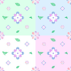 Flowers Wallpaper Pattern Logo Vector Bright Cute