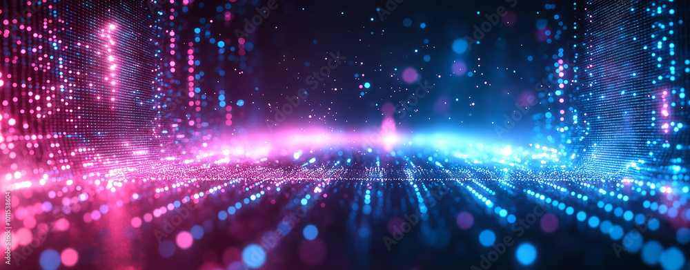 Poster digital background perfect for tech processes, neural networks, artificial intelligence, data transf