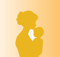  mother kissing on forehead of her baby son, mother day suprise card, happy mothers day
