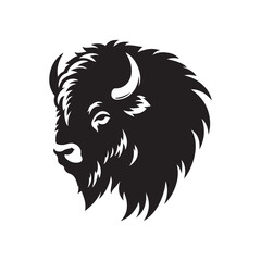 Majestic Bison in the Wild: Strength and Serenity silhouette