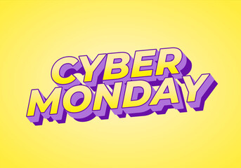 Cyber monday. Text effect in 3D and bold fonts for digital ads