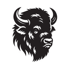 Majestic Bison in the Wild: Strength and Serenity silhouette