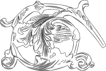 Vector sketch illustration silhouette design Neoclassical Style Decor classic vintage ethnic roman greek