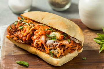 Homemade Eggplant Parmesan Sandwich