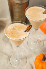 Boozy Cold Pumpkin Spice Martini Cocktail