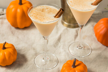 Boozy Cold Pumpkin Spice Martini Cocktail