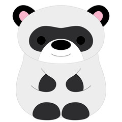 cute cartoon colorful little black and white panda stock vector, white background