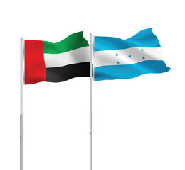UAE,Honduras flags together on pole