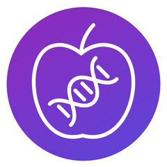 genetically modified apple icon, line design