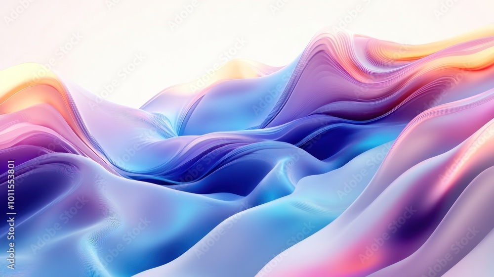Poster abstract waves of colorful gradients create a fluid, dynamic visual landscape.