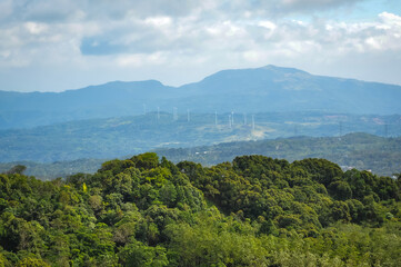 Mountain landscape with clouds