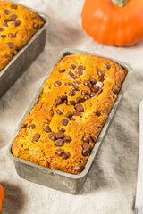 Homemade Chocolate Chip Pumpkin Bread Loaf