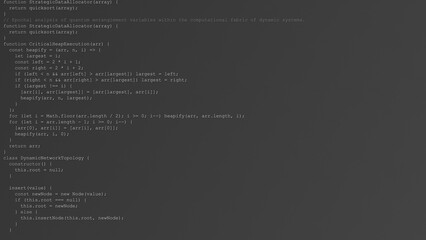 Obraz premium Programmer Writing Random Code in Grayscale-Themed IDE