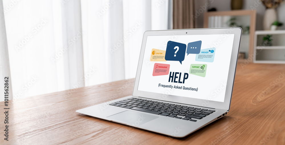 Poster help screen on the website provide answer to faq frequently asked question snugly with knowledge inf