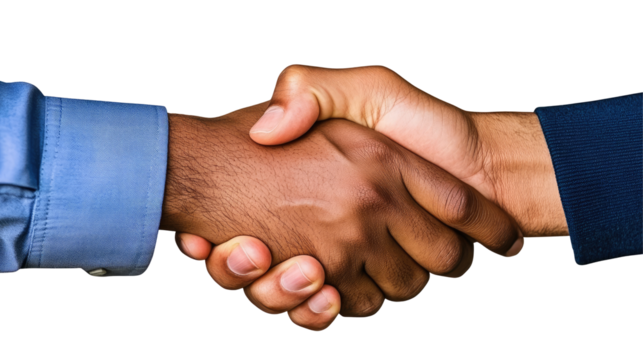 Firm handshake between two hands, symbolizing trust, agreement, unity, connection, collaboration, mutual respect, partnership, commitment.