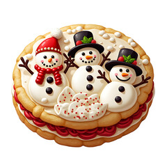 Fototapeta premium Winter Wonderland Cookie with Three Snowmen