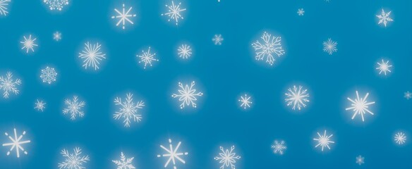 Winter Wonderland: Blue Sky and Snowflakes