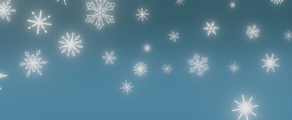 Wintery Snowflakes Against a Blue Sky