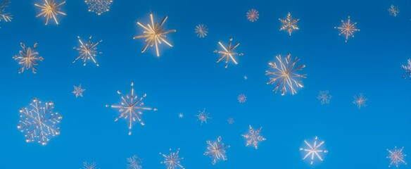 Snowflakes against a Blue Sky