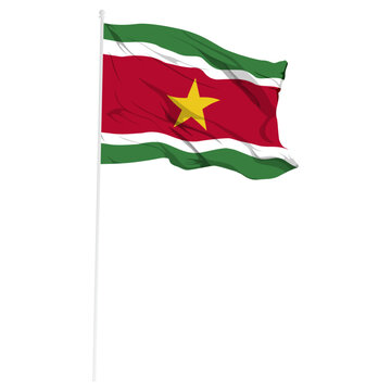recommend clip art: Vector illustration of wavy Suriname flag on transparent background