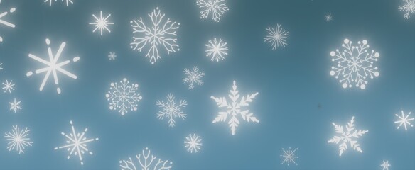 Winter Wonderland: Snowflakes against a Sky of Blue