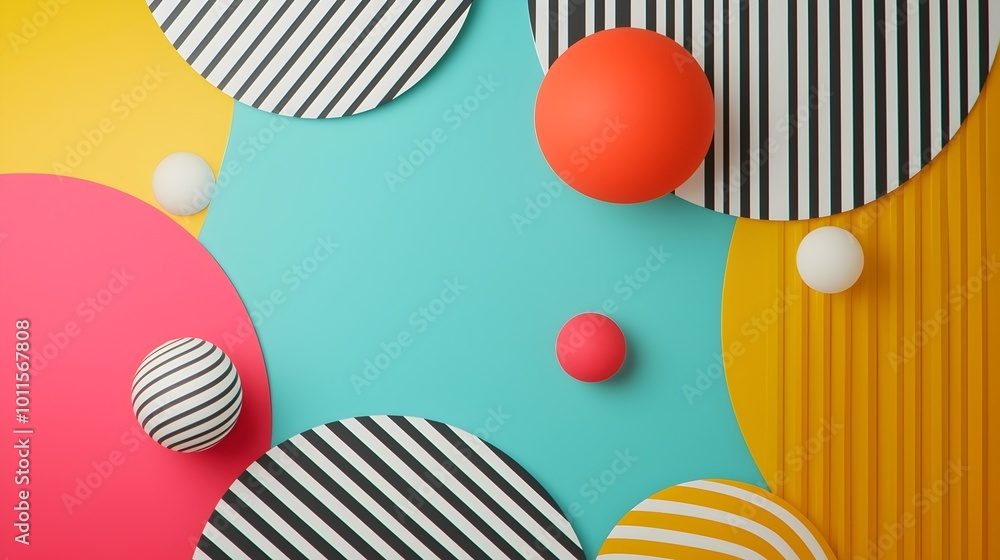 Poster vibrant geometric illusions - abstract colorful background with dynamic symmetry and bold contrasts 