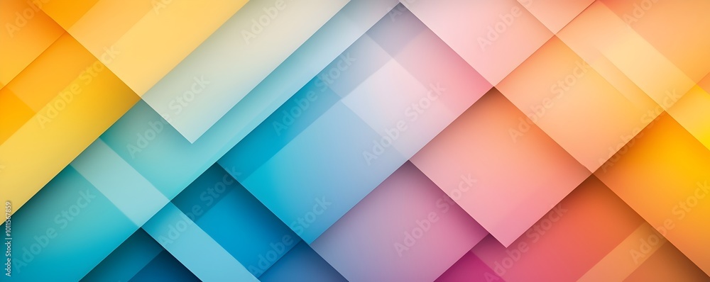 Poster vibrant geometric layers - abstract colorful background with bold contrasts and dynamic symmetry for